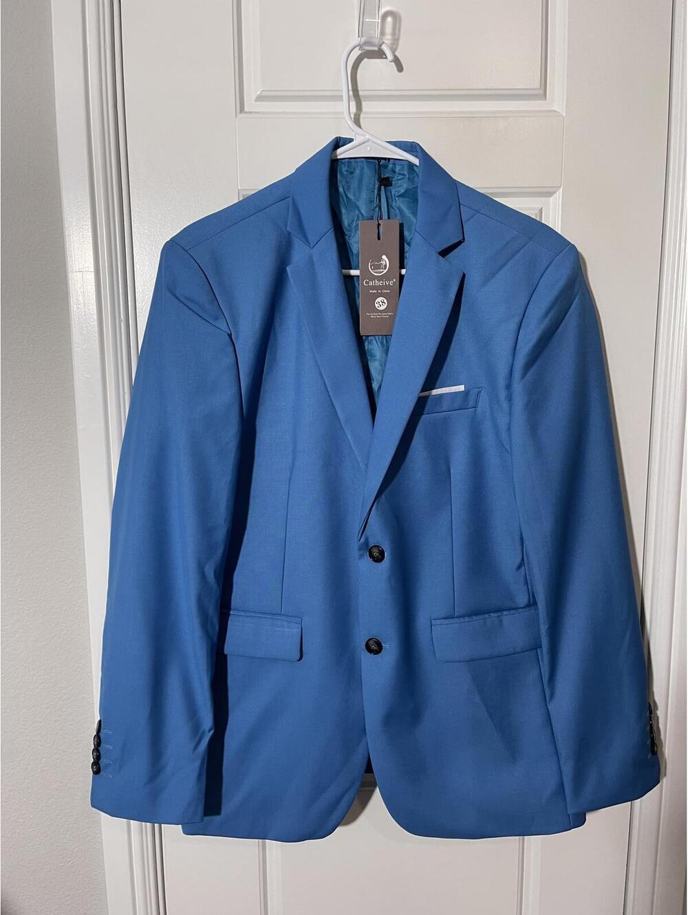 Catheive Suit Jacket for Men Size LG Blue Blazer M601